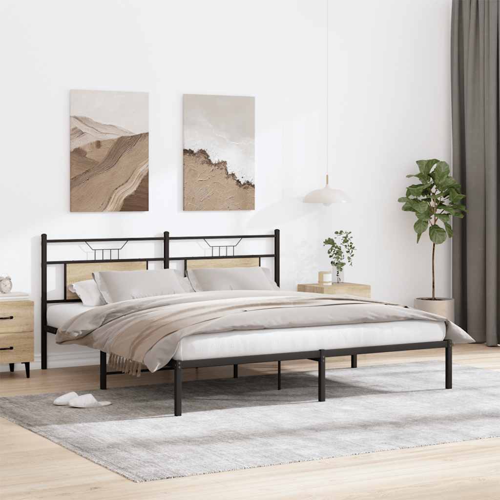 Cadre de lit sans matelas chêne sonoma 183x213 cm