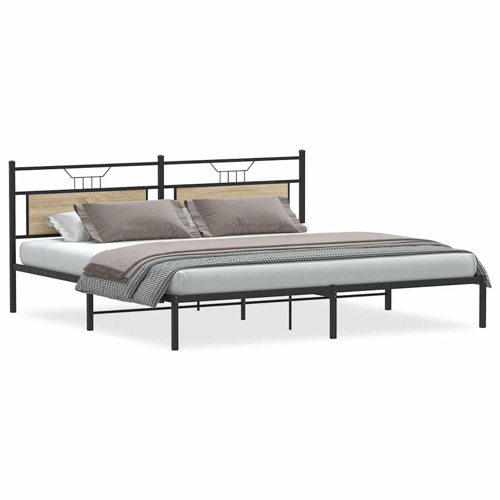 Cadre de lit sans matelas chêne sonoma 200x200 cm