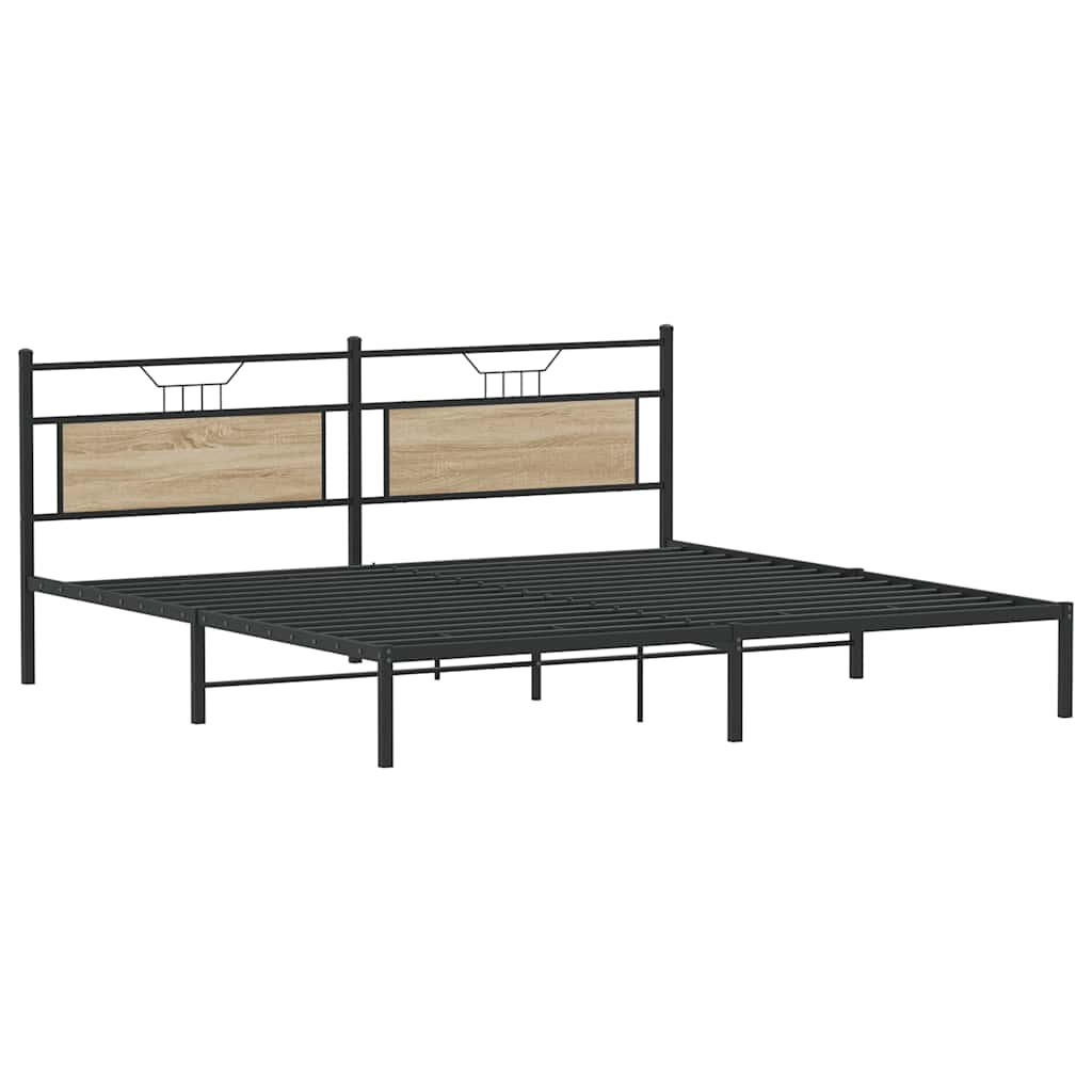 Cadre de lit sans matelas chêne sonoma 200x200 cm