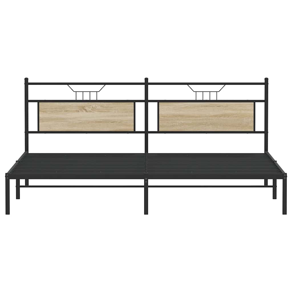 Cadre de lit sans matelas chêne sonoma 200x200 cm