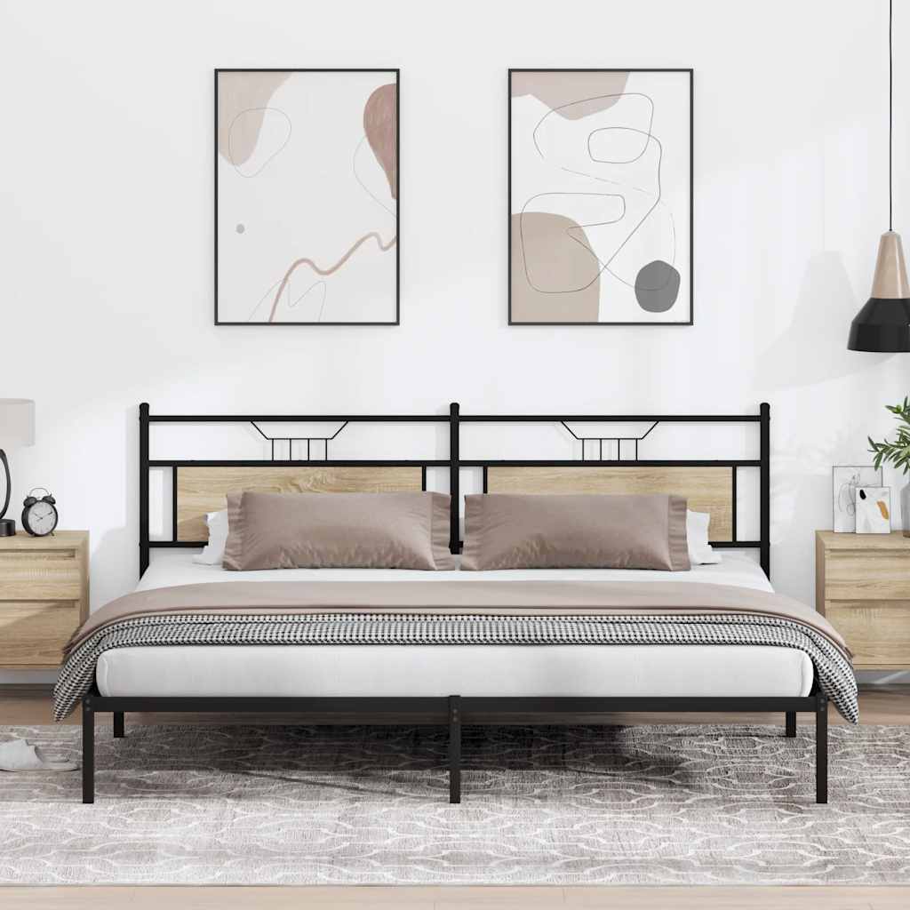 Cadre de lit sans matelas chêne sonoma 200x200 cm