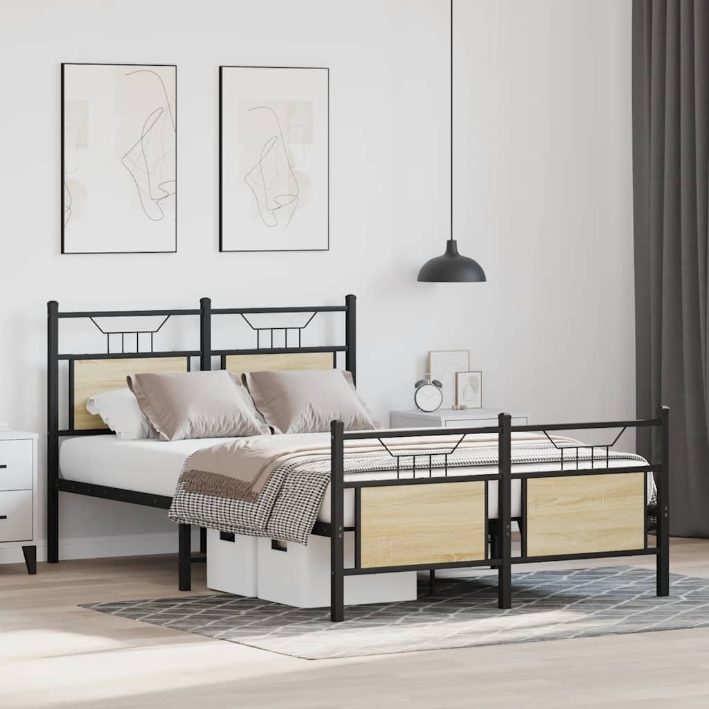 Bed frame without mattress sonoma oak 120x190 cm