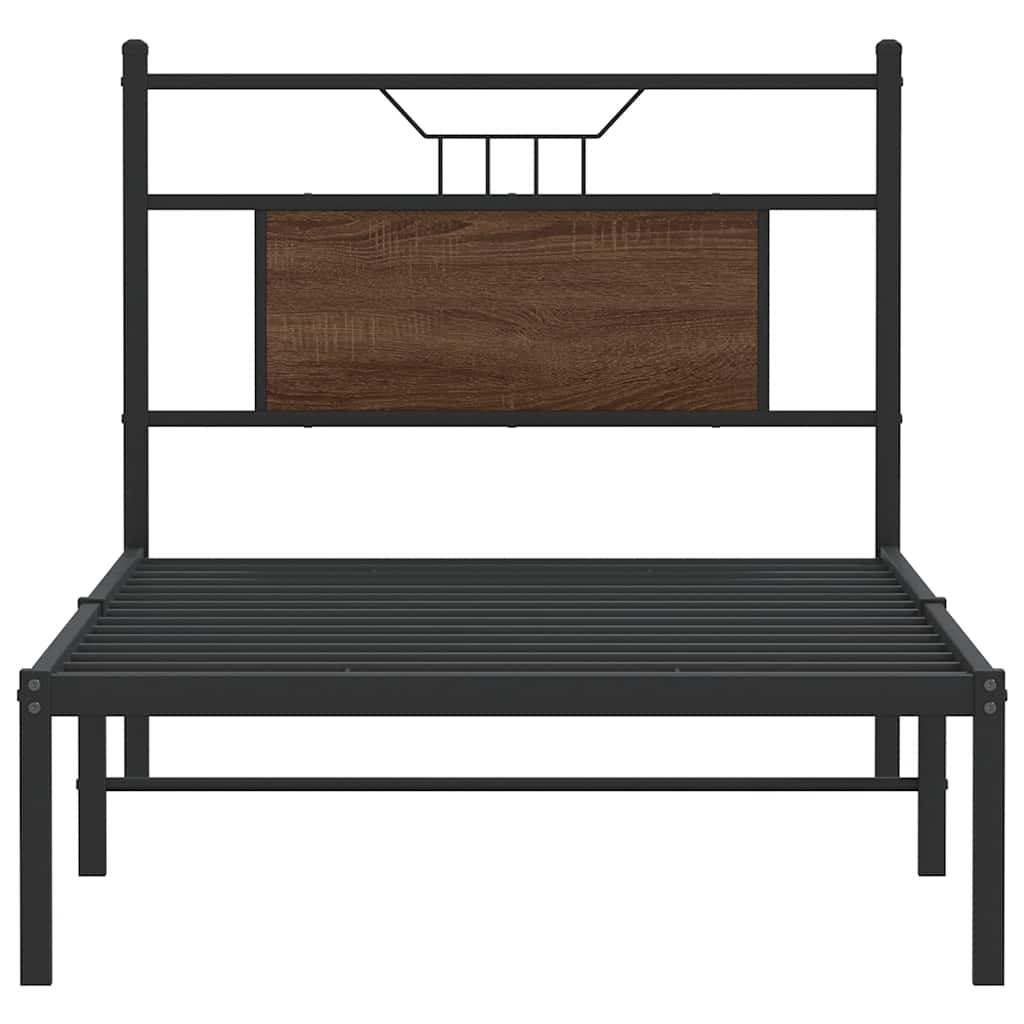 Cadre de lit sans matelas chêne marron 75x190cm bois ingénierie