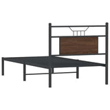 Cadre de lit sans matelas chêne marron 75x190cm bois ingénierie