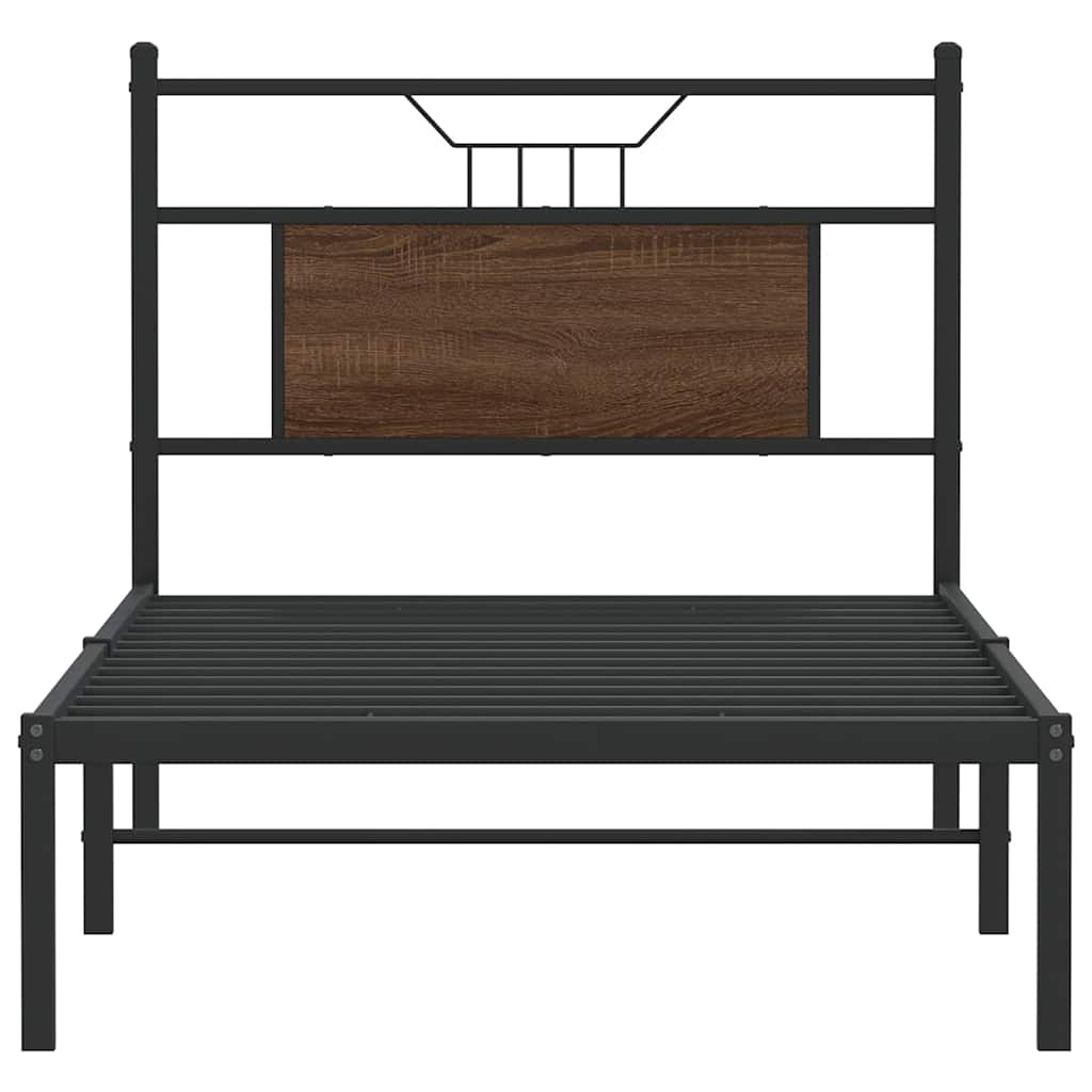 Cadre de lit sans matelas chêne marron 80x200cm bois ingénierie