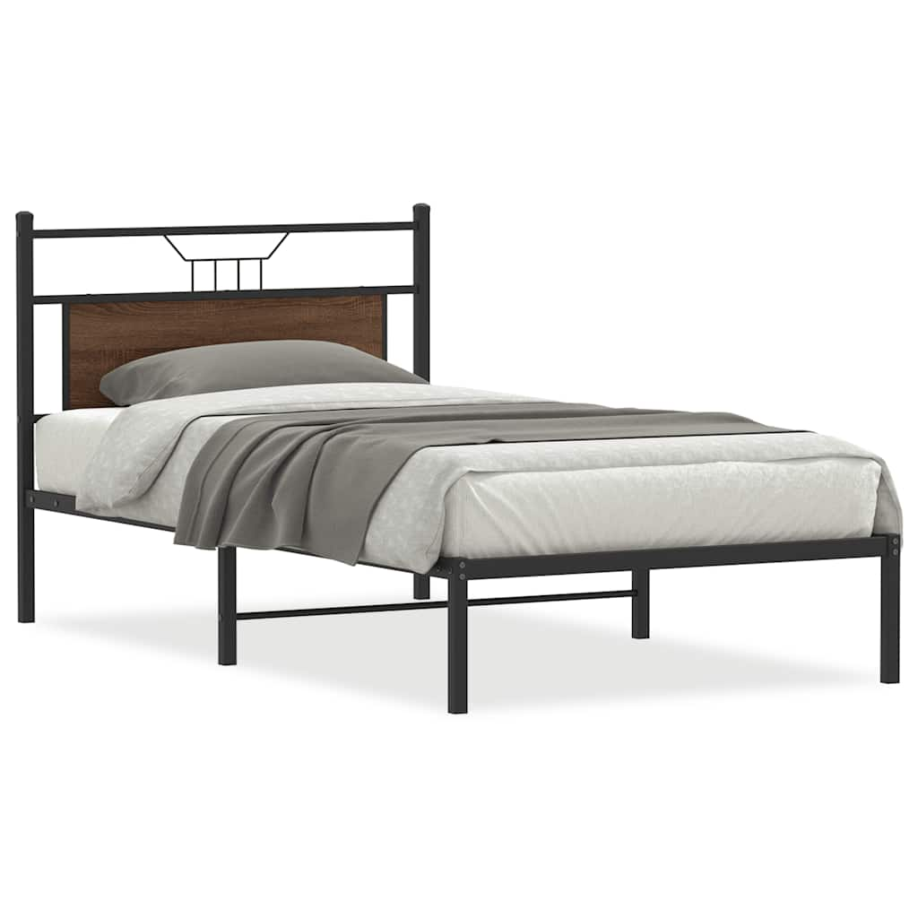 Cadre de lit sans matelas chêne marron 100x190 cm