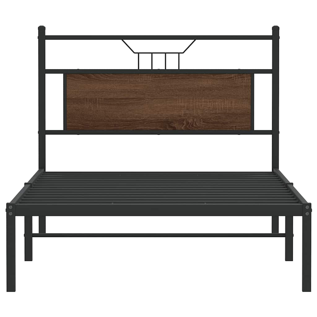 Cadre de lit sans matelas chêne marron 100x190 cm