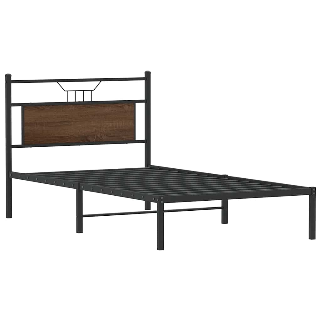 Cadre de lit sans matelas chêne marron 107x203 cm