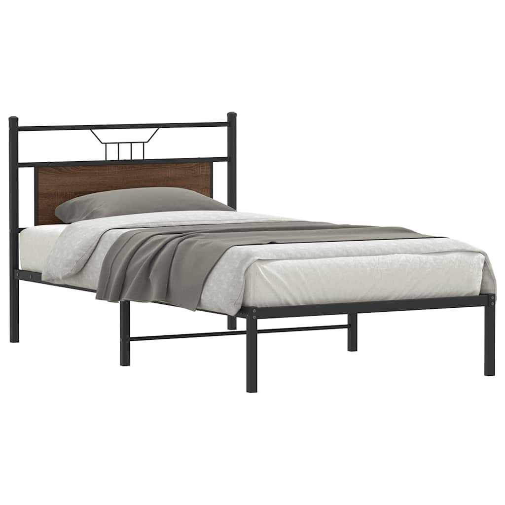 Cadre de lit sans matelas chêne marron 107x203 cm