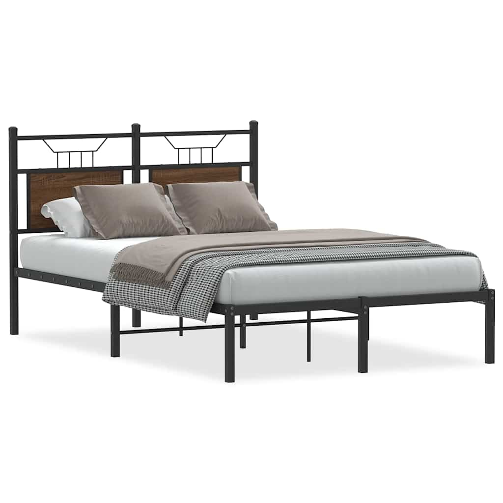 Cadre de lit sans matelas chêne marron 120x190 cm