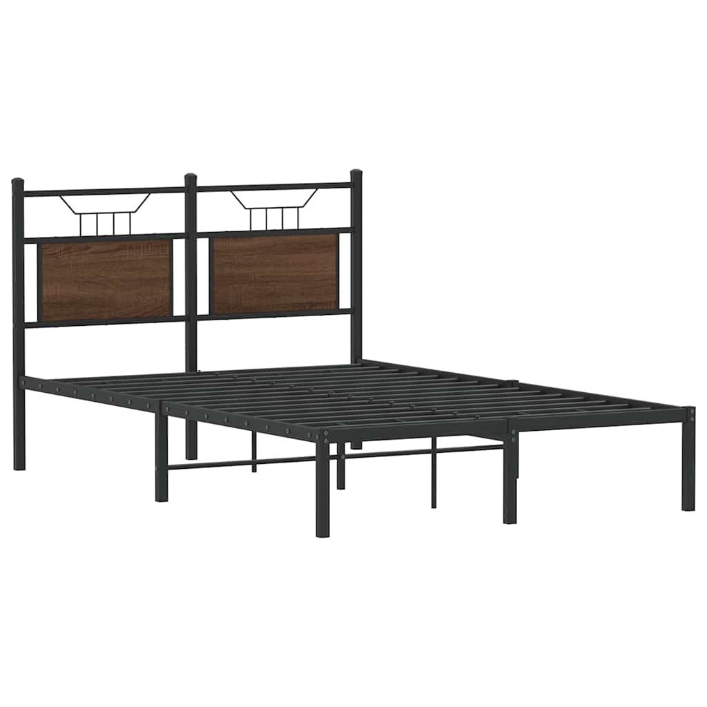 Cadre de lit sans matelas chêne marron 120x190 cm