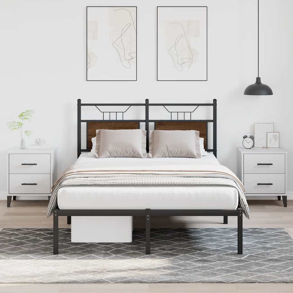 Cadre de lit sans matelas chêne marron 120x190 cm