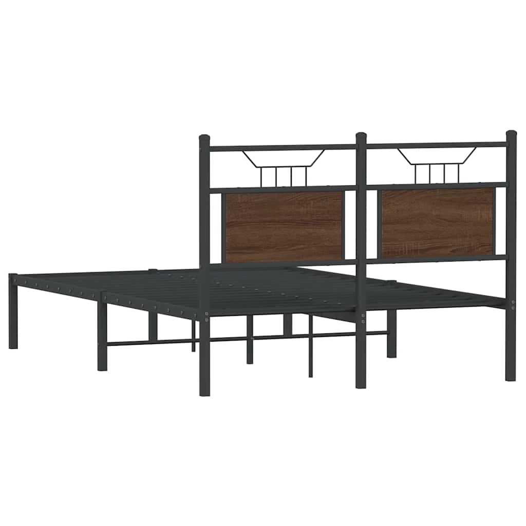 Cadre de lit sans matelas chêne marron 120x190 cm