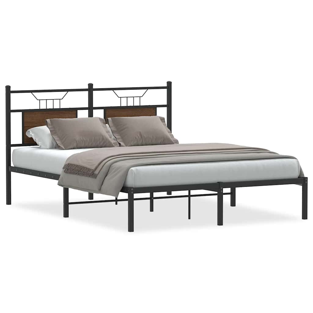 Cadre de lit sans matelas chêne marron 137x190 cm