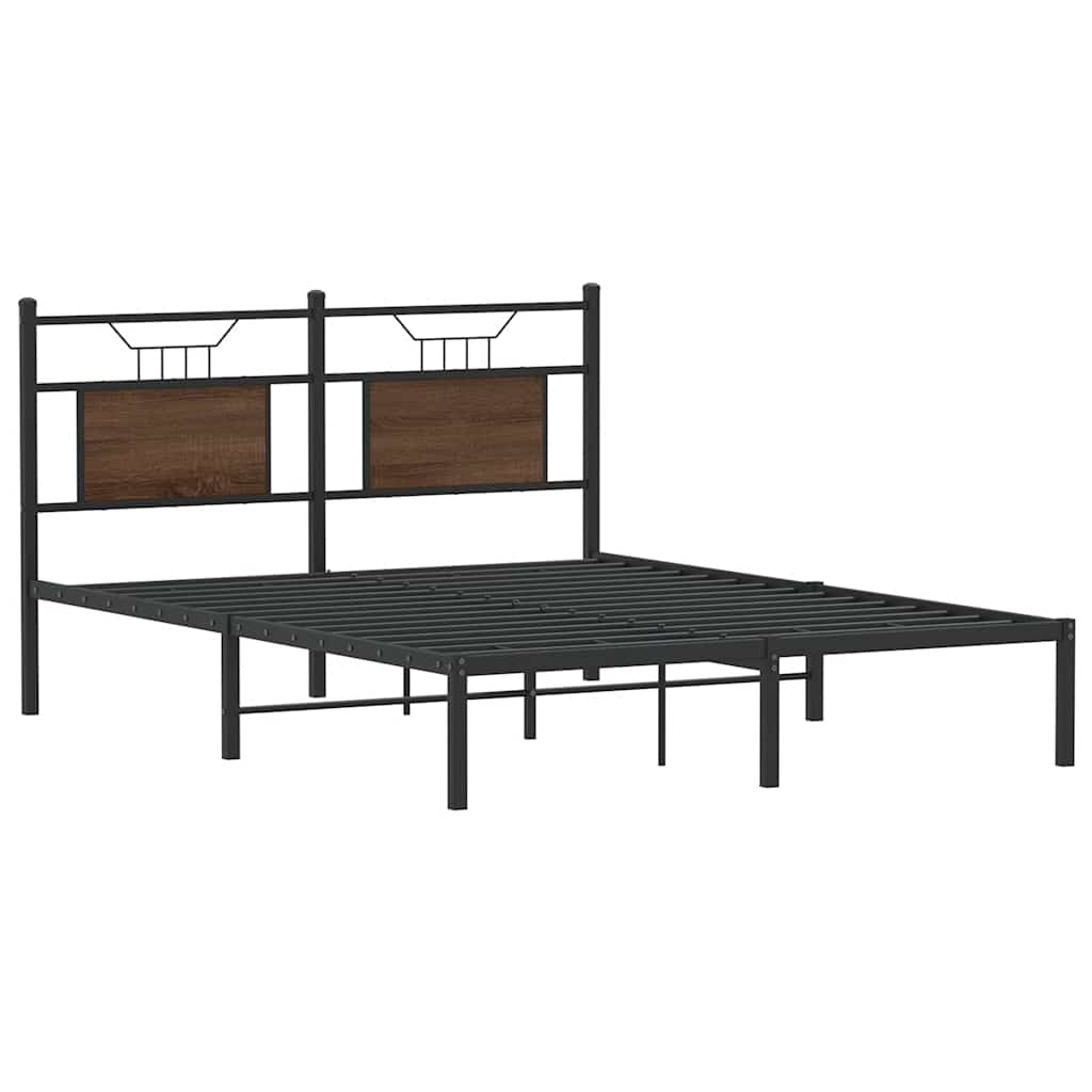 Cadre de lit sans matelas chêne marron 137x190 cm