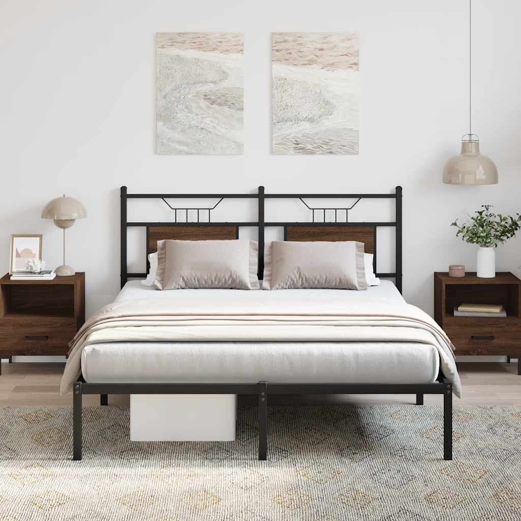 Cadre de lit sans matelas chêne marron 137x190 cm