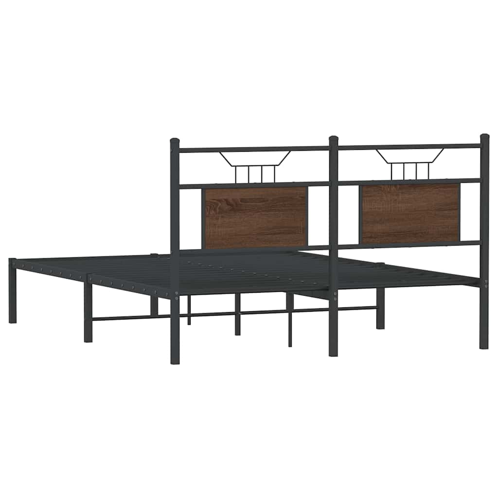 Cadre de lit sans matelas chêne marron 137x190 cm