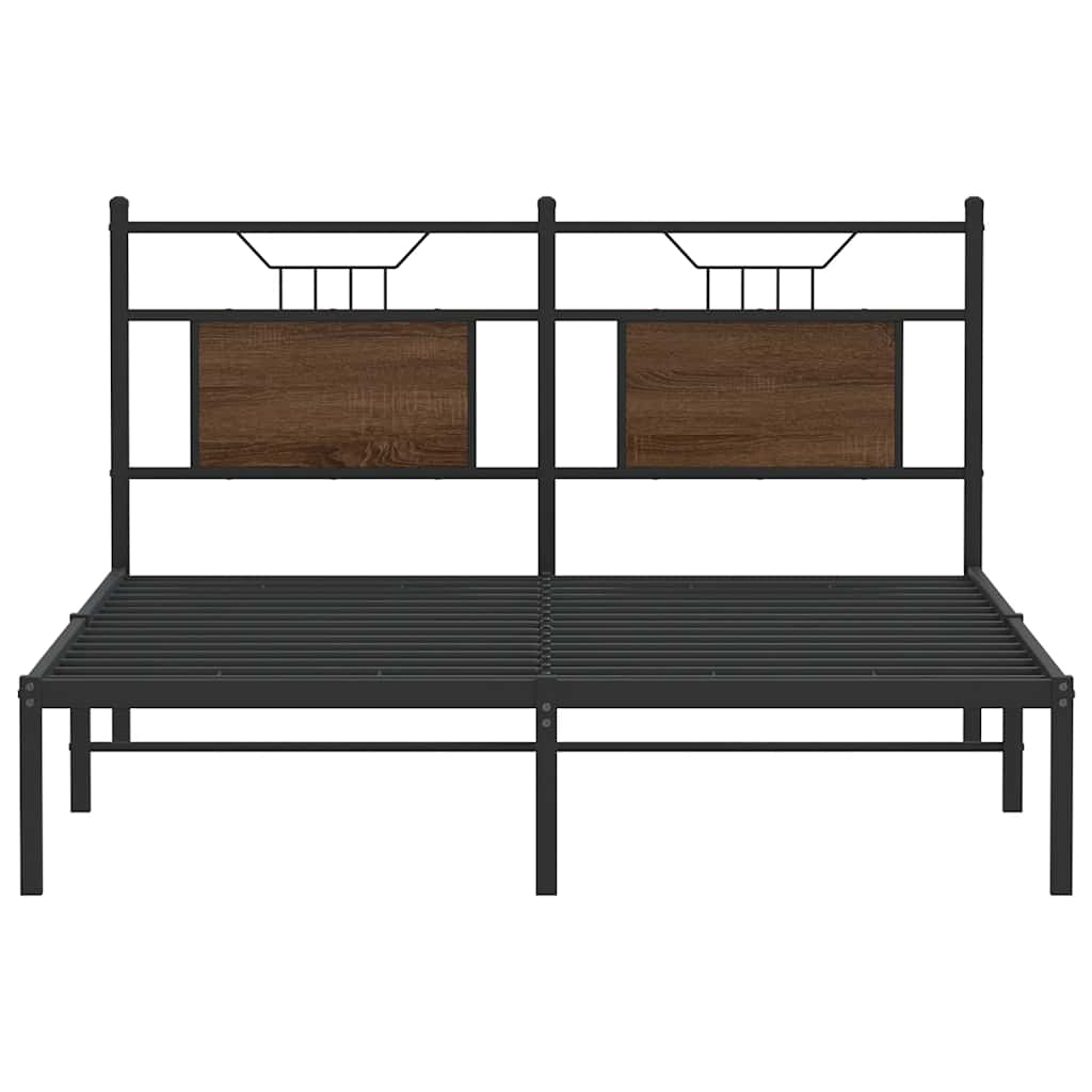 Cadre de lit sans matelas chêne marron 140x190 cm