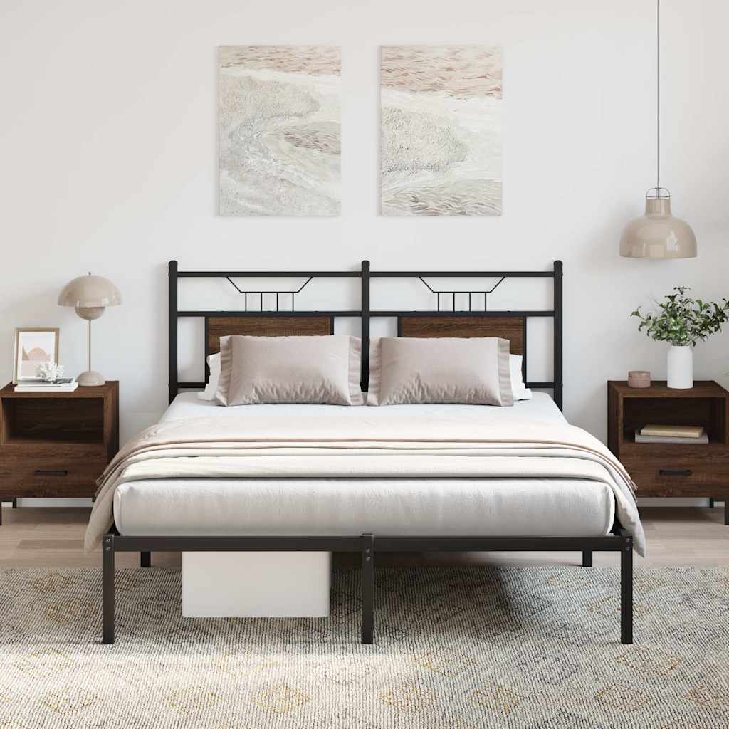 Cadre de lit sans matelas chêne marron 140x200 cm