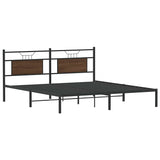 Bed frame without mattress brown oak 183x203 cm