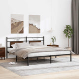 Bed frame without mattress brown oak 183x203 cm