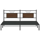 Bed frame without mattress brown oak 183x203 cm