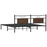 Bed frame without mattress brown oak 183x203 cm