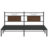 Bed frame without mattress brown oak 183x213 cm