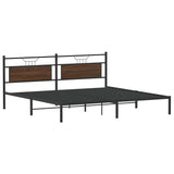 Bed frame without mattress brown oak 193x203 cm