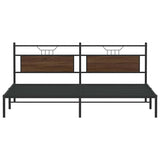 Bed frame without mattress brown oak 193x203 cm