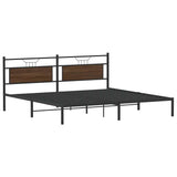 Bed frame without mattress brown oak 200x200 cm