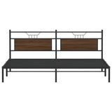 Bed frame without mattress brown oak 200x200 cm