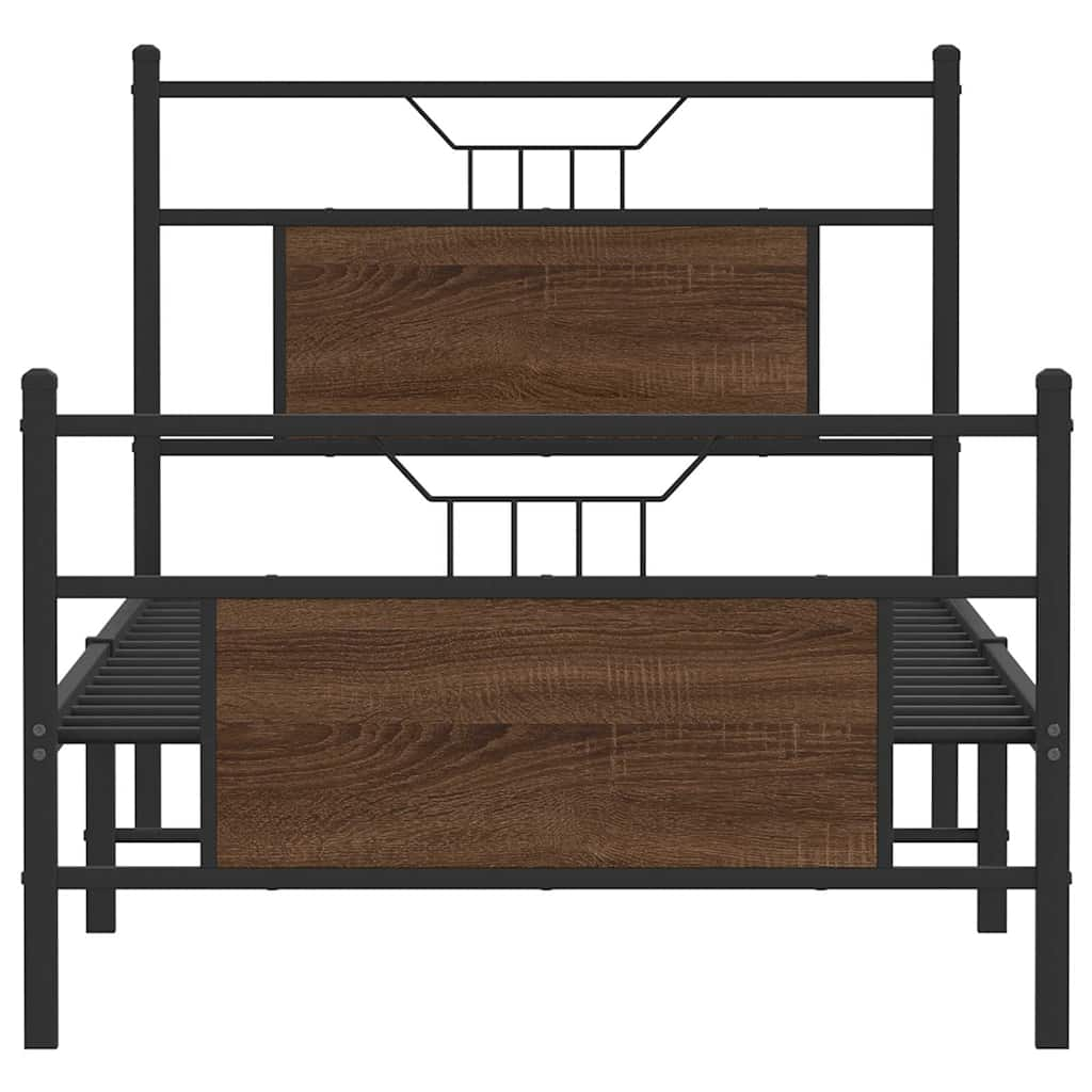 Cadre de lit sans matelas chêne marron 75x190cm bois ingénierie