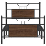 Cadre de lit sans matelas chêne marron 75x190cm bois ingénierie