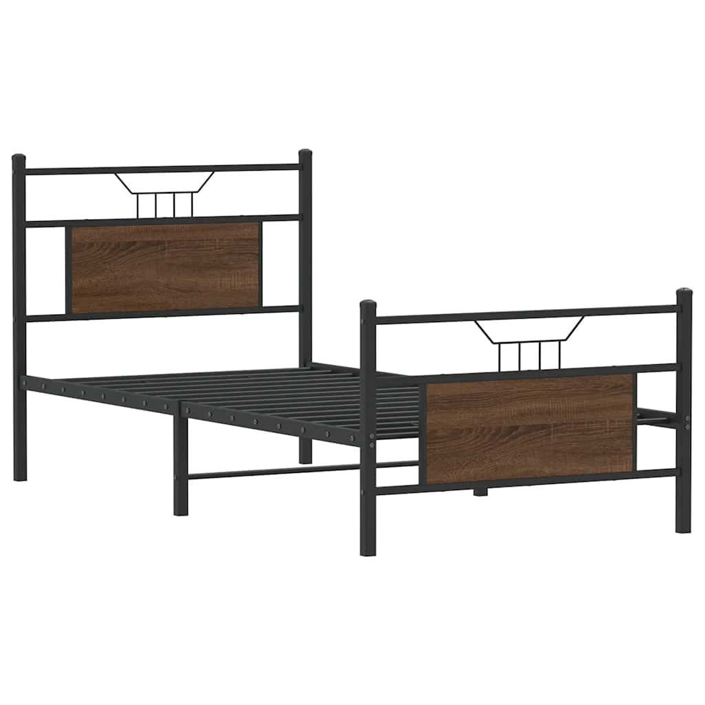 Cadre de lit sans matelas chêne marron 80x200cm bois ingénierie