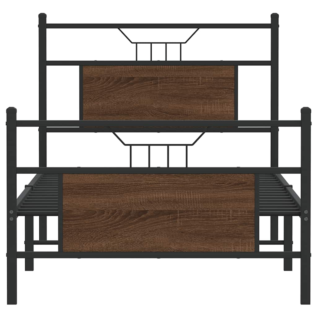 Cadre de lit sans matelas chêne marron 80x200cm bois ingénierie