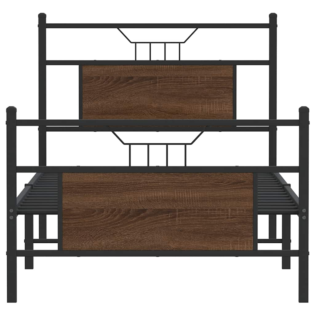 Cadre de lit sans matelas chêne marron 90x190cm bois ingénierie