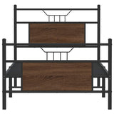 Cadre de lit sans matelas chêne marron 90x190cm bois ingénierie