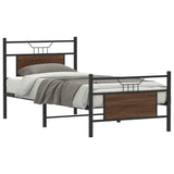 Cadre de lit sans matelas chêne marron 90x190cm bois ingénierie