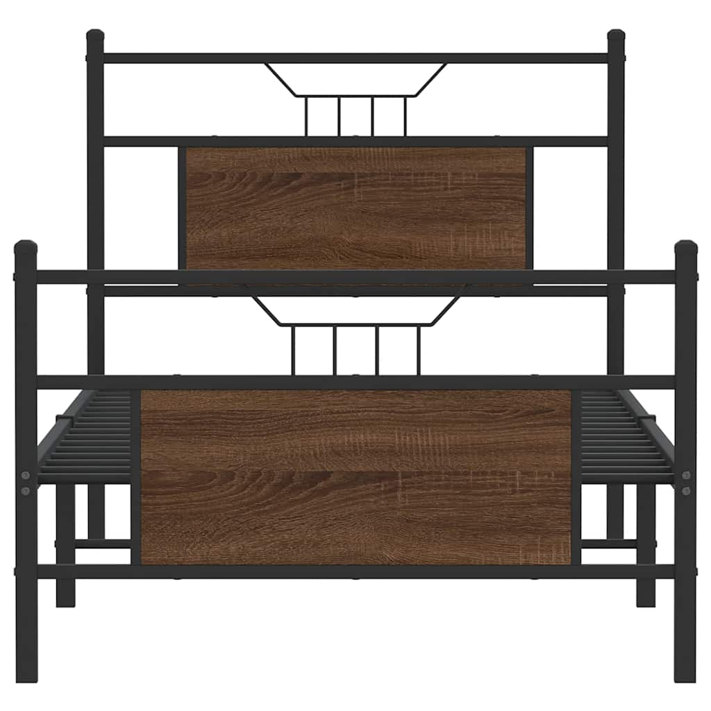 Cadre de lit sans matelas chêne marron 90x200cm bois ingénierie