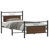 Cadre de lit sans matelas chêne marron 100x190 cm