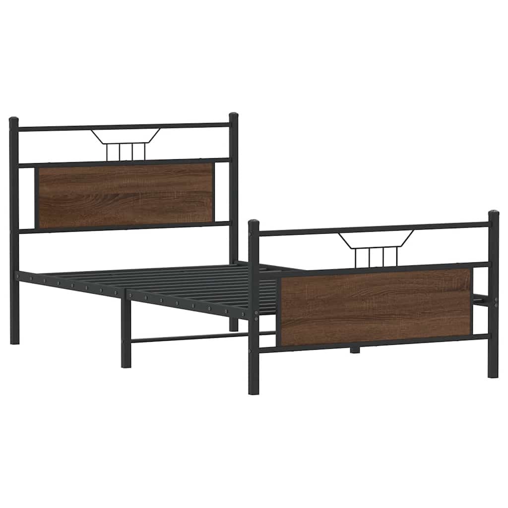 Cadre de lit sans matelas chêne marron 107x203 cm