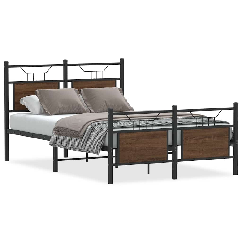 Cadre de lit sans matelas chêne marron 120x190 cm