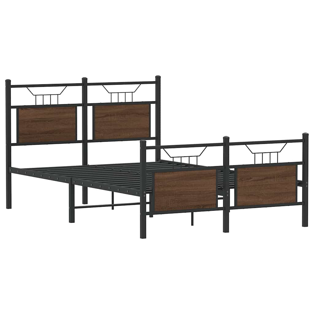 Cadre de lit sans matelas chêne marron 120x190 cm