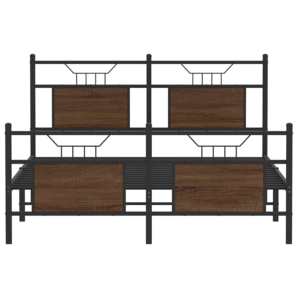 Cadre de lit sans matelas chêne marron 137x190 cm