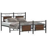 Cadre de lit sans matelas chêne marron 137x190 cm