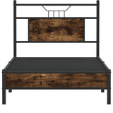 Cadre de lit sans matelas chêne fumé 75x190cm bois d'ingénierie