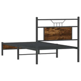 Cadre de lit sans matelas chêne fumé 80x200cm bois d'ingénierie