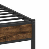 Cadre de lit sans matelas chêne fumé 80x200cm bois d'ingénierie