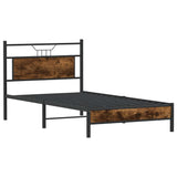 Cadre de lit sans matelas chêne fumé 100x190 cm bois ingénierie